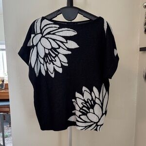 Floral Black and White Women's Top